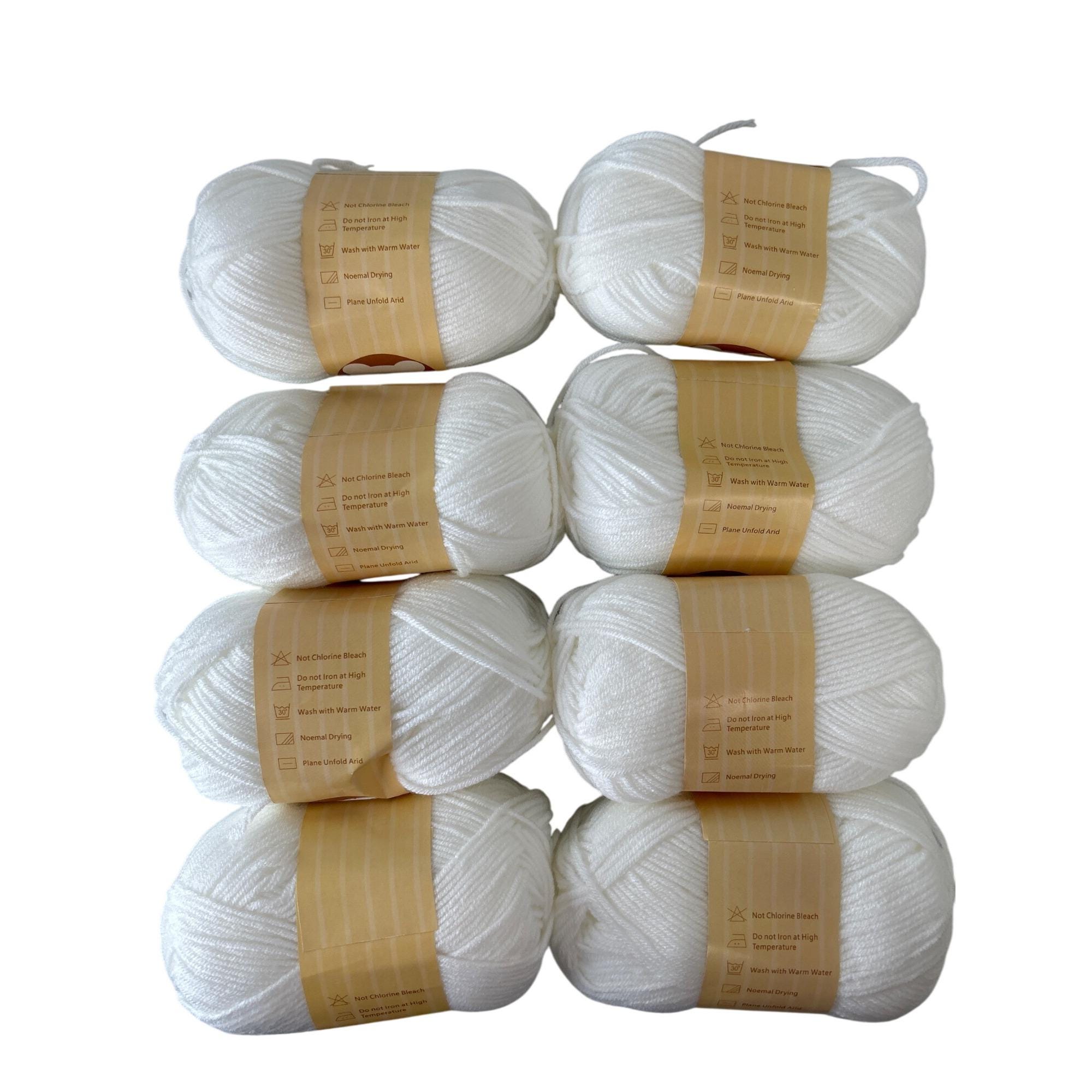 Rizzaw White Acrylic Yarn 250 Lot of 8 - Etsy