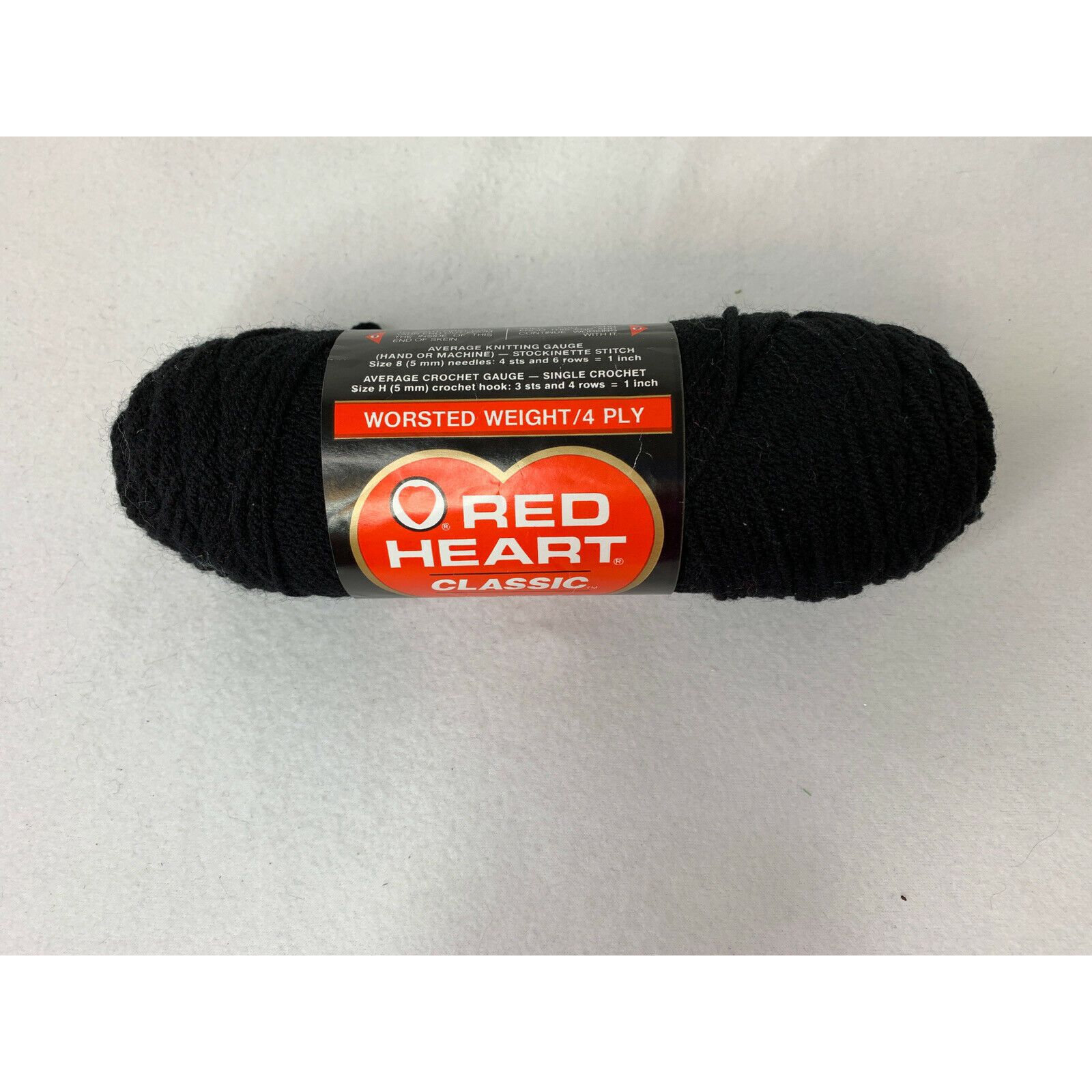 Red Heart Classic Yarn Black 100% Acrylic 3.5 Oz USA AT147 