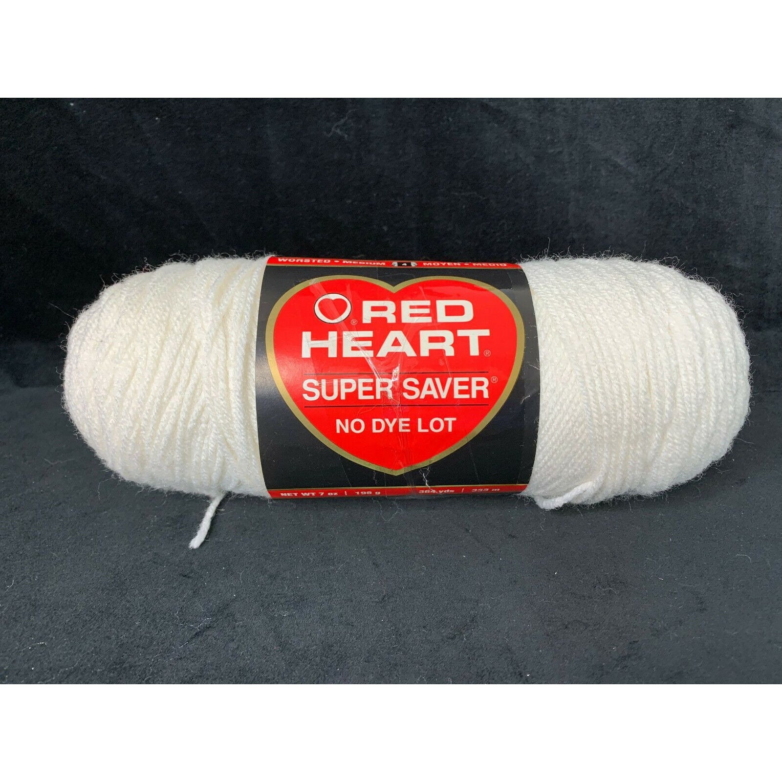 Lot of 2 Red Heart Super Saver Soft White 4 Ply Acrylic Yarn