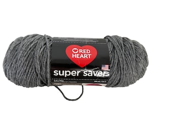 Red Heart Super Saver Acrylic Yarn Grey Heather  5 oz AT773