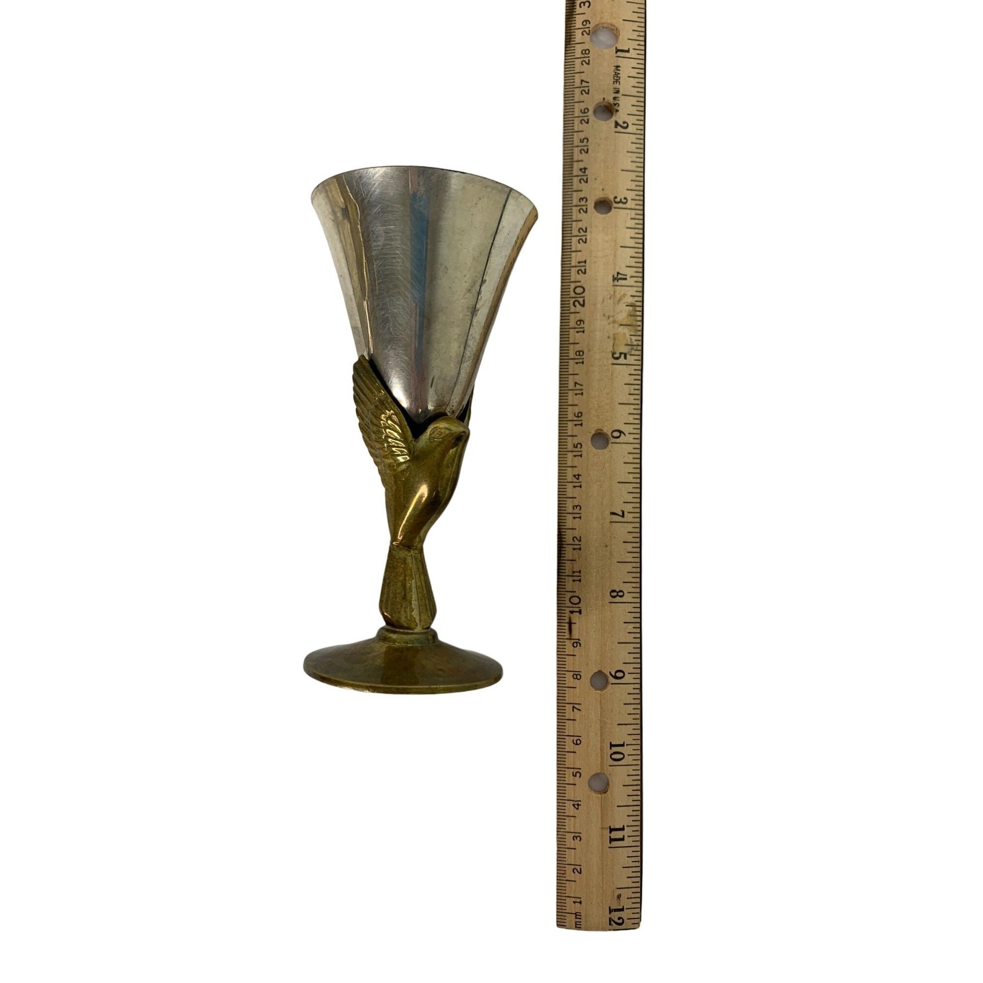 Godinger Heavy Silver Plate Brass Goblets Wine Glass Phoenix Etsy