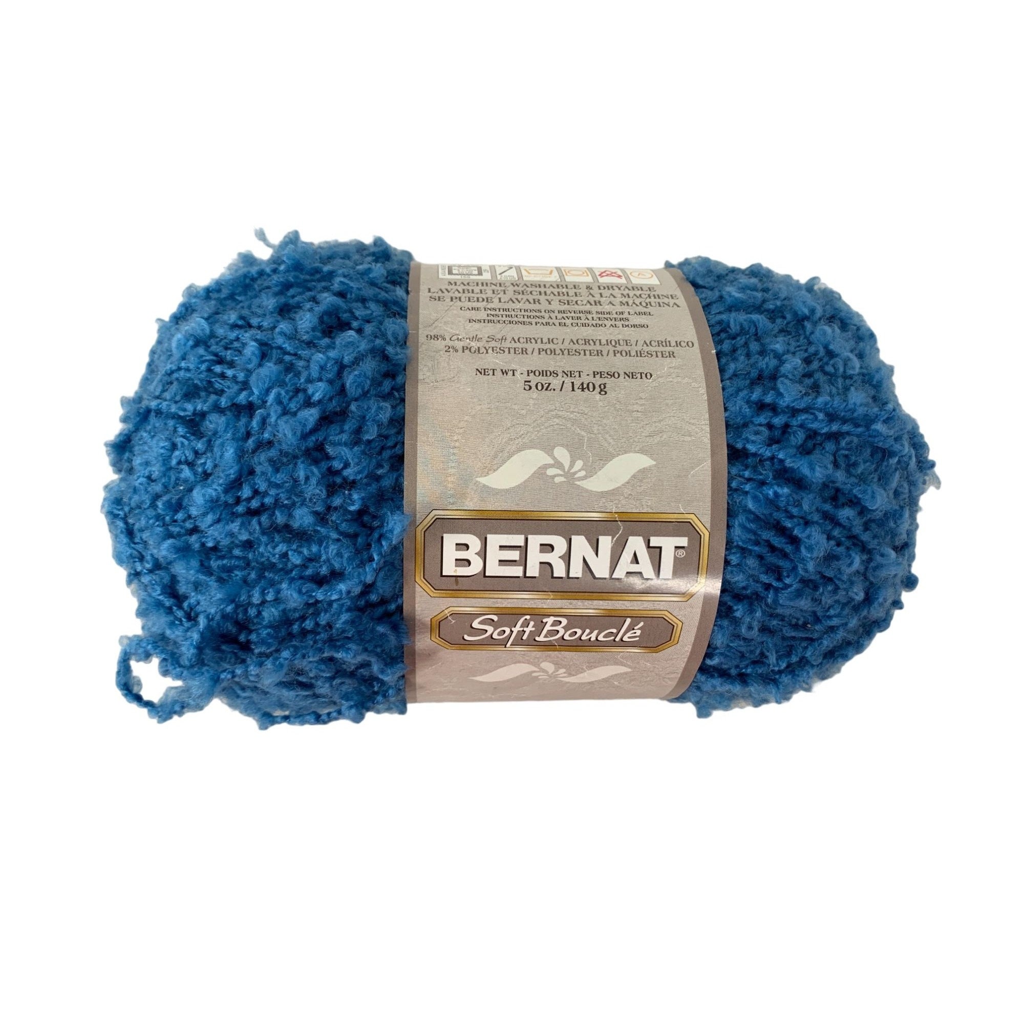 Bernat Soft Boucle Yarn Medium Blue 5 Oz Canada AT557 