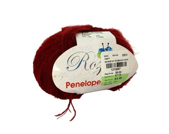 Rozetti Penelope Yarn Mohair Angora Red Sequin  50 g 1.76 oz  AT360
