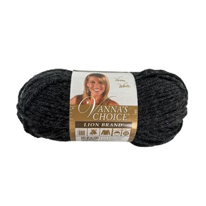 Vannas Choice Lion Brand Yarn Acrylic Dark Gray Heather 3 oz AT779