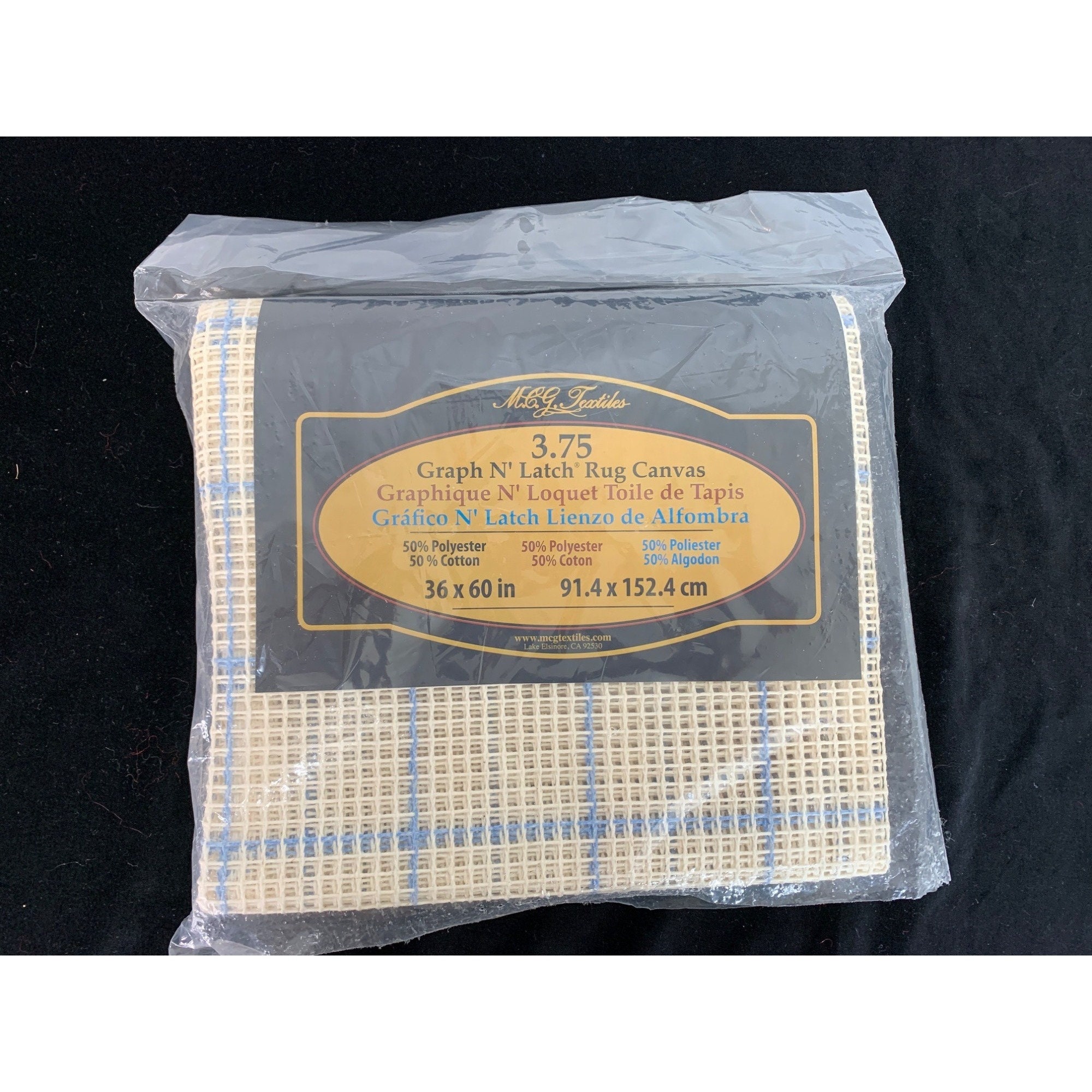 MCG Textiles 3.75 Graph 'N Latch Hook Rug Canvas 36x60 Factory Sealed
