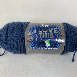 Metallic I Love This Yarn in Royal Color, Blue Sparkle Yarn 