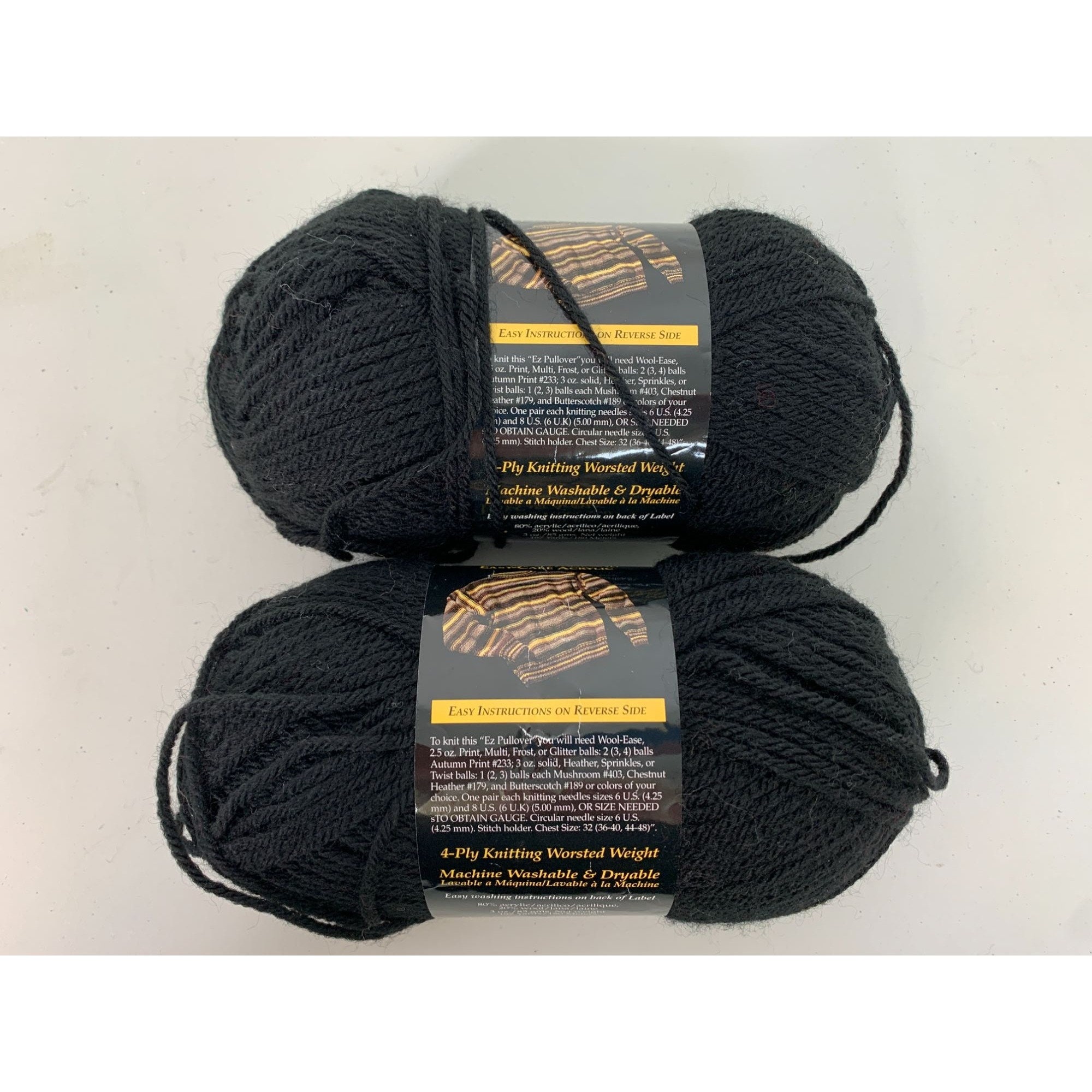 Lion Brand Yarn Wool-ease Worsted Weight Yarn Lamb's Wool 153 3 Oz AT508  Lot of 2 