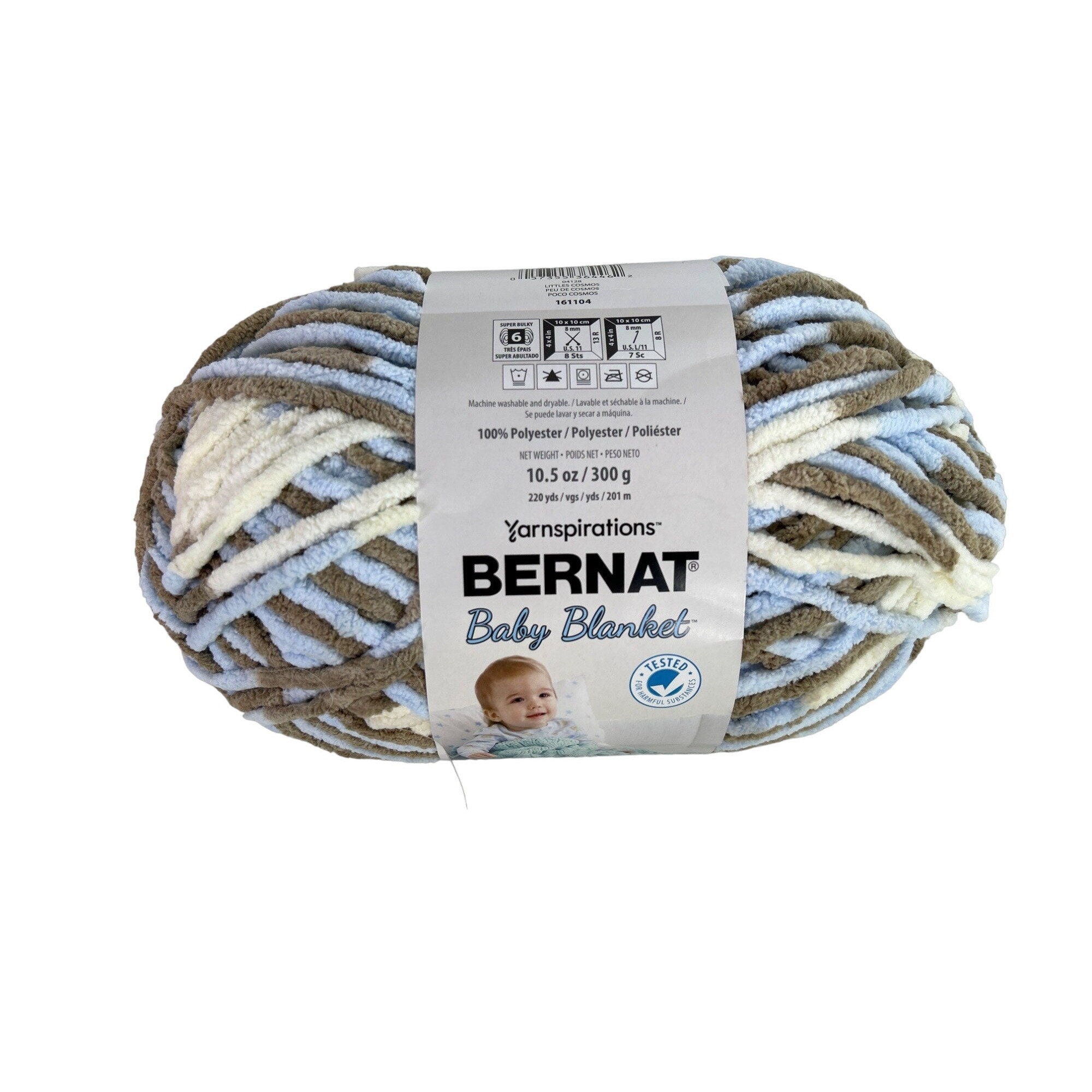 Bernat Blanket Super Bulky 6 Yarn Country Blue 10106 100% Polyester 10.5  Oz. 220 Yds. Crafts Knitting Crochet Kids Projects 