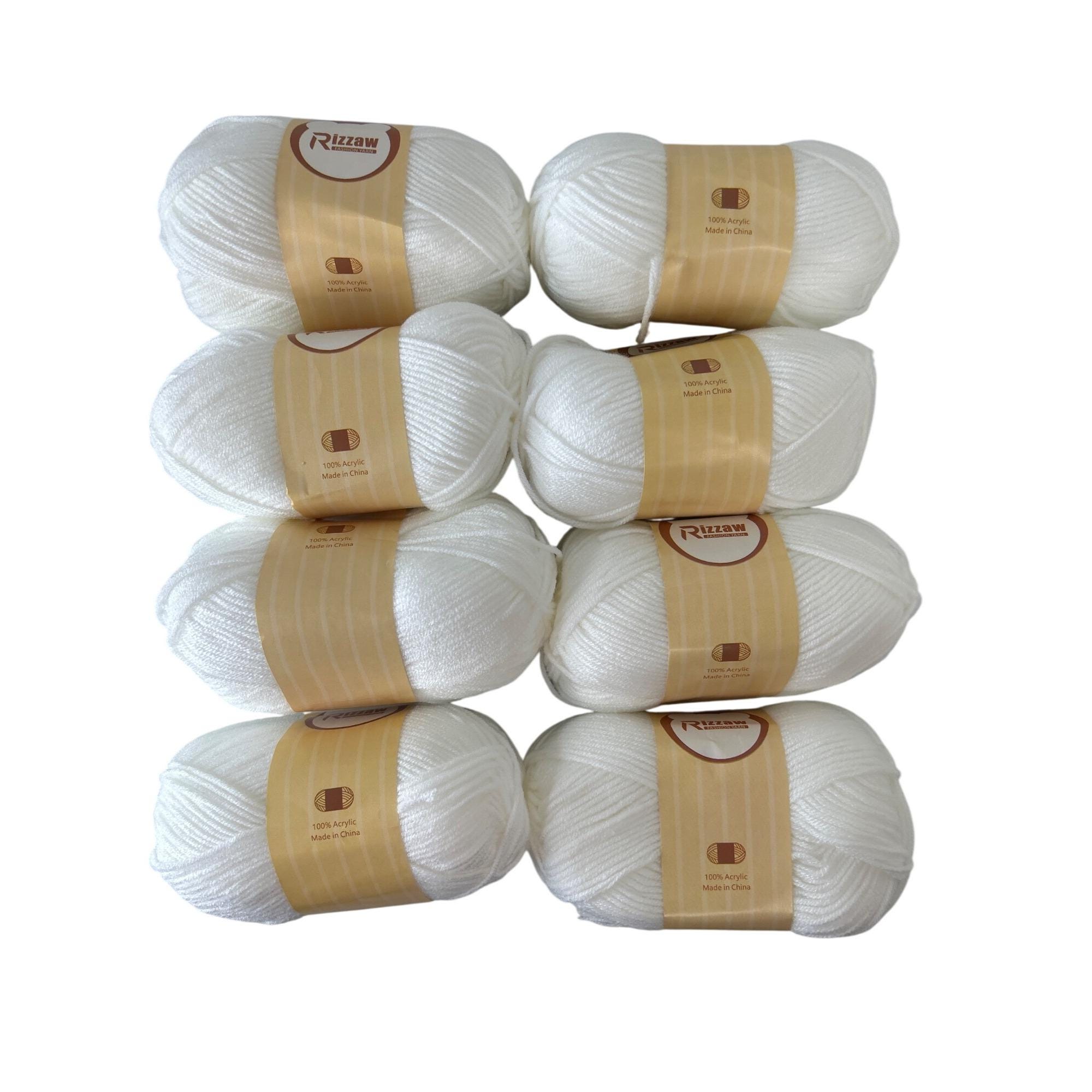 Rizzaw White Acrylic Yarn 250 Lot of 8 - Etsy
