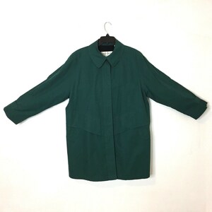 London Fog Limited Edition Woman&#39;s Size 14 Green Long Coat Fully Lined Collar CT43