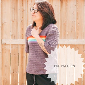 Easy CROCHET PATTERN,  Pride Tshirt DIY, Crochet Pride Flag Shirt, lgbt crochet tee pattern, rainbow crochet design, crochet rainbow top,