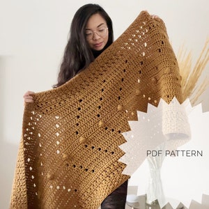 Crochet Scarf Pattern, Modern Crochet Pattern, Crochet Blanket Wrap, Fall Crochet Pattern, intermediate crochet pattern, crochet shawl scarf