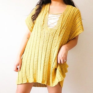 Crochet Beach Cover Up Pattern, Swimsuit Cover up Pattern, Crochet Tunic Pattern, Crochet Top Pattern, Intermediate Crochet Pattern
