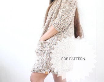 Crochet Cardigan Pattern for Beginners | 3/4 sleeve cardigan | Easy To Follow Crochet Pattern