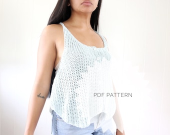 Summer Crochet Tank Pattern | Seafoam Top Pattern | Crochet Top Pattern  | Crochet Box Top Pattern | Crochet Blouse Pattern | Modern Crochet