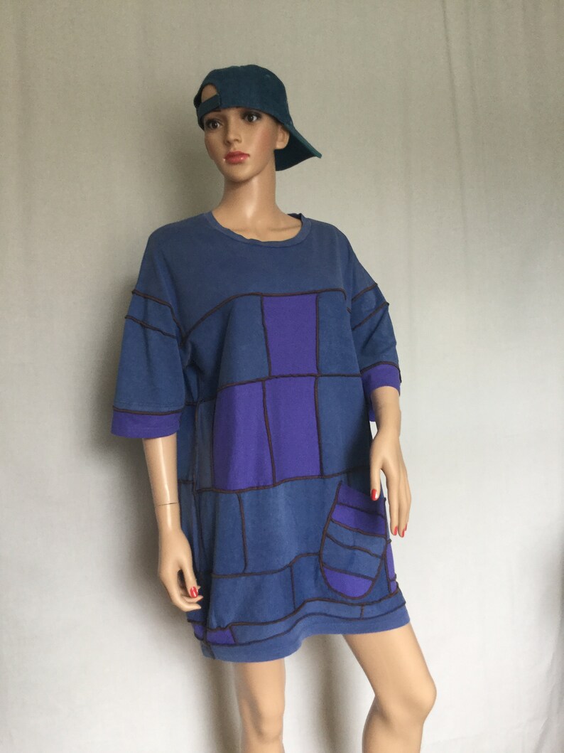 M L Boho Patchwork Shabby Chic Summer Tunic Top Festival T-shirt Dress