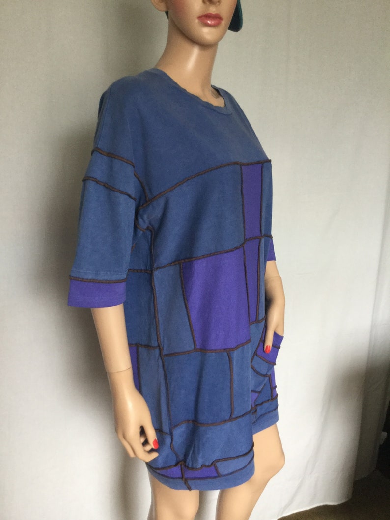M L Boho Patchwork Shabby Chic Summer Tunic Top Festival T-shirt Dress