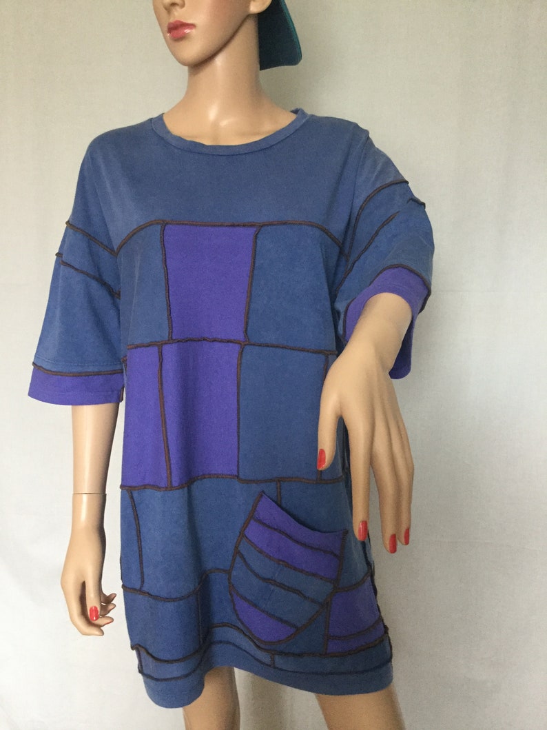 M L Boho Patchwork Shabby Chic Summer Tunic Top Festival T-shirt Dress