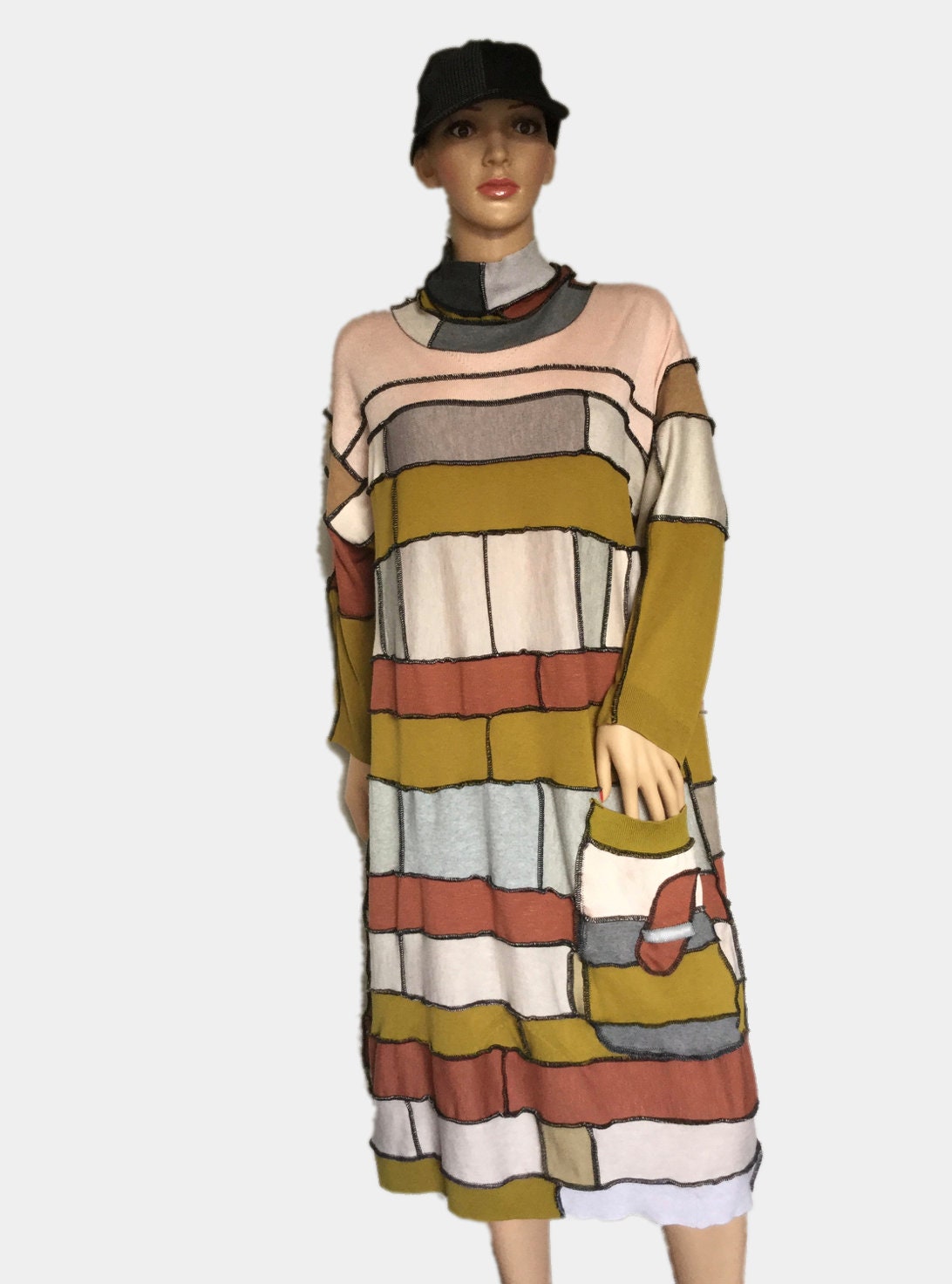 Plus Size XXL Patchwork Tube Tunic Boho 