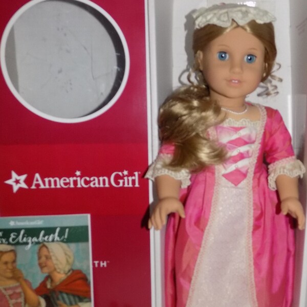 HTF PRISTINE ELIZABETH 18" American Girl Doll in Box w Meet Outfit, Accessories, Book