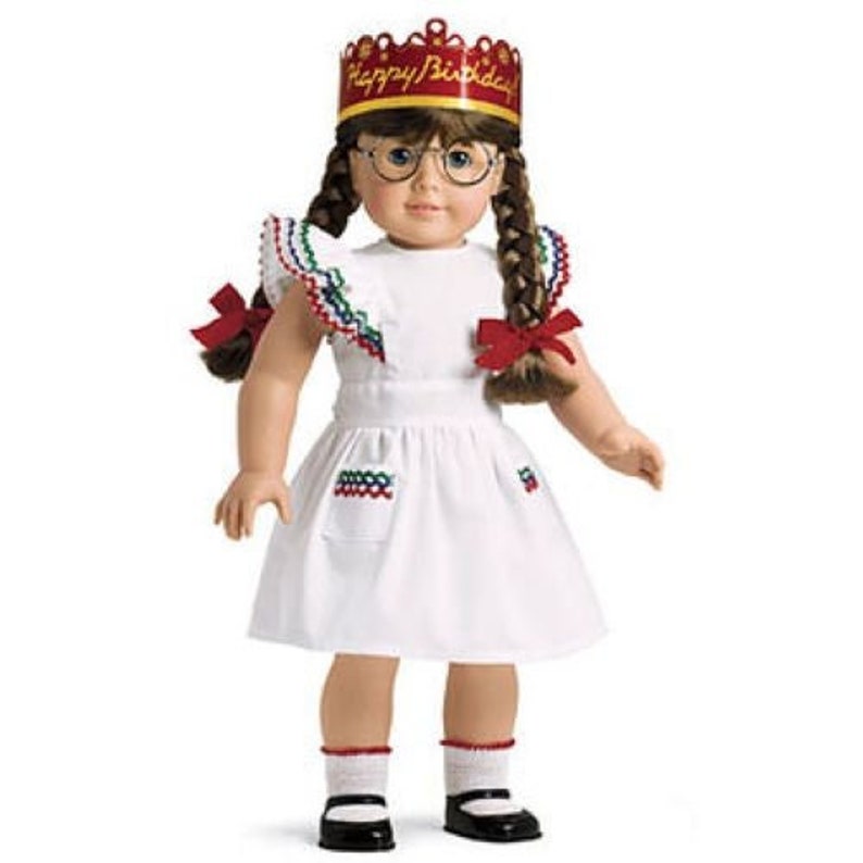 Retired American Girl Molly Birthday Outfit White Dress Crown Etsy