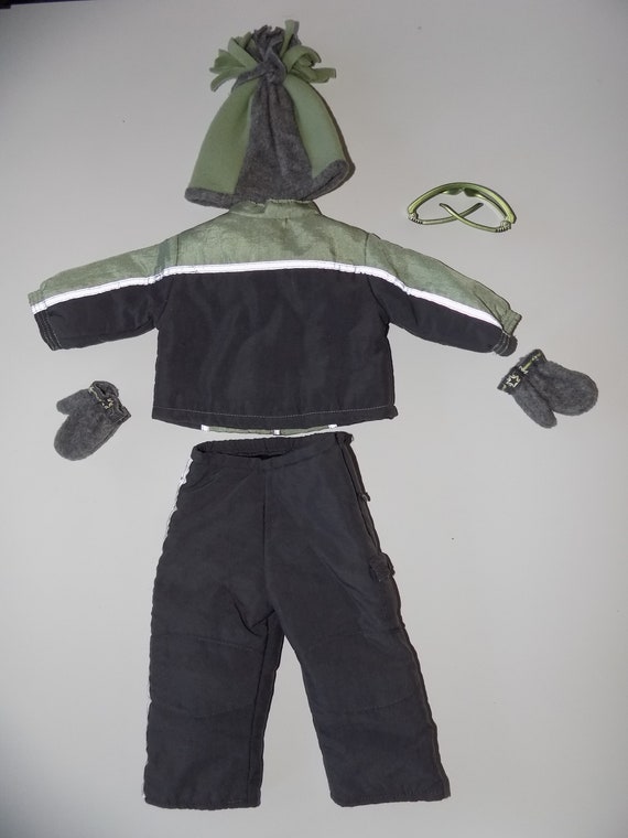 Retired American Girl Ski Outfit Green Skiing Jacket Pants Goggles