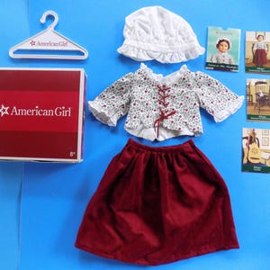 NEW Felicity School Outfit American Girl Doll Jacket Skirt Mob Cap Cards NIB