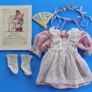 samantha birthday dress American Girl Samantha Birthday dress/Outfit~Rosebud Circlet~Pleasant Company 89