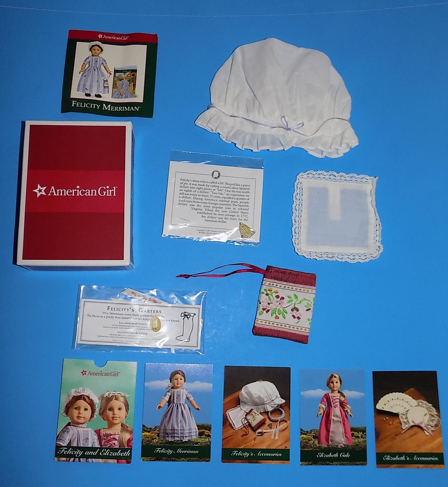 American Girl Felicity Doll Accessories - NIB Cap Purse Garters