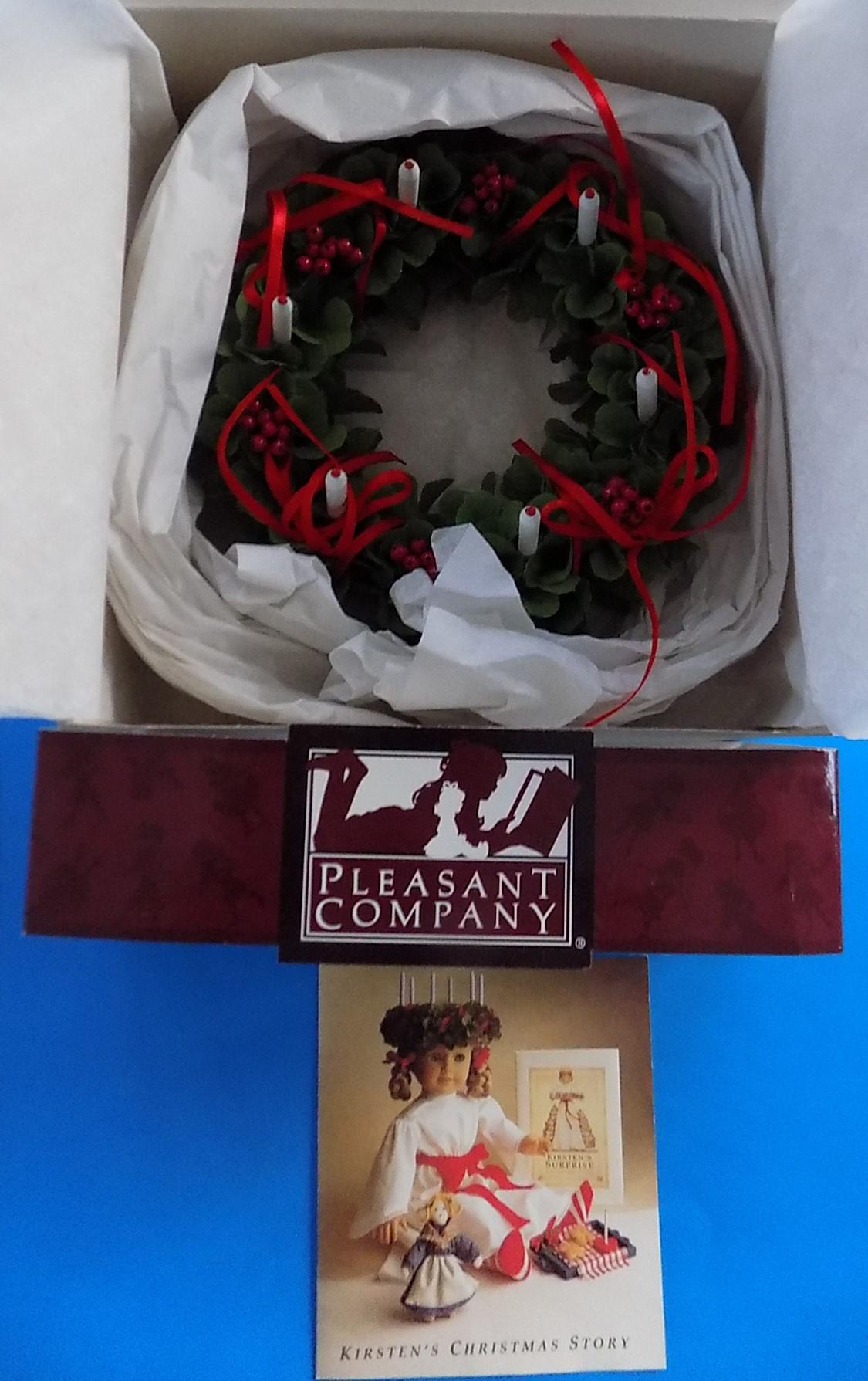 HTF LNIB Pleasant Kirsten St Lucia Christmas Wreath W Box American