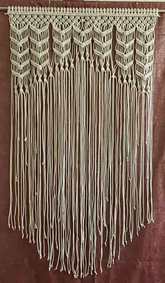 Macramé Rideau macramé Tenture murale chambre diviseur mariage décor ... Macramé Rideau macramé Tenture murale chambre diviseur mariage décor ...