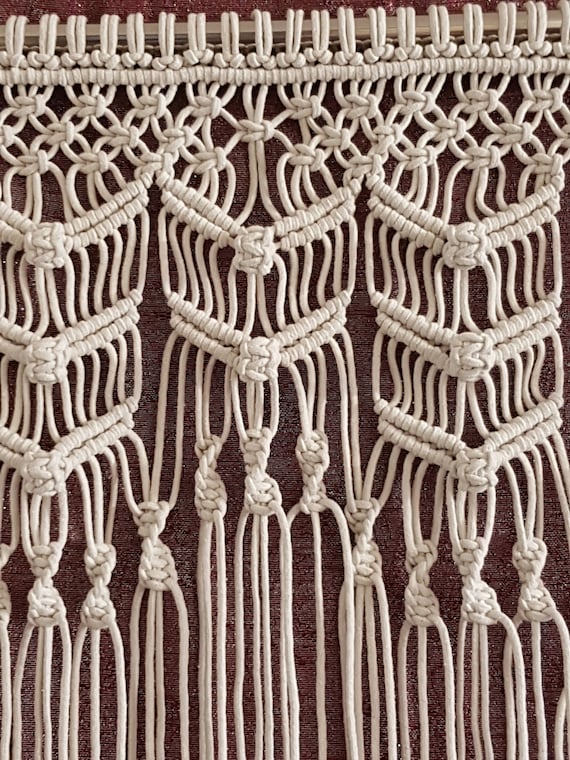 Macramé Rideau macramé Tenture murale chambre diviseur mariage décor ... Macramé Rideau macramé Tenture murale chambre diviseur mariage décor ...
