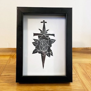 5x7&quot; Rose & Sword Print