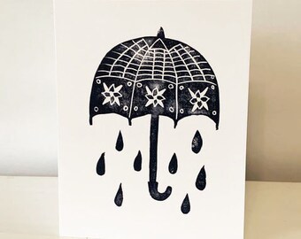 4x6 Umbrella Greeting Card+ Envelope (Blank Inside)