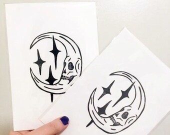 5x7" Skull Moon Print