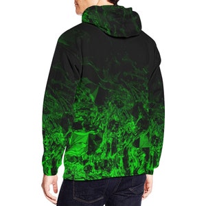 Black and Neon Green Hoodie Etsy