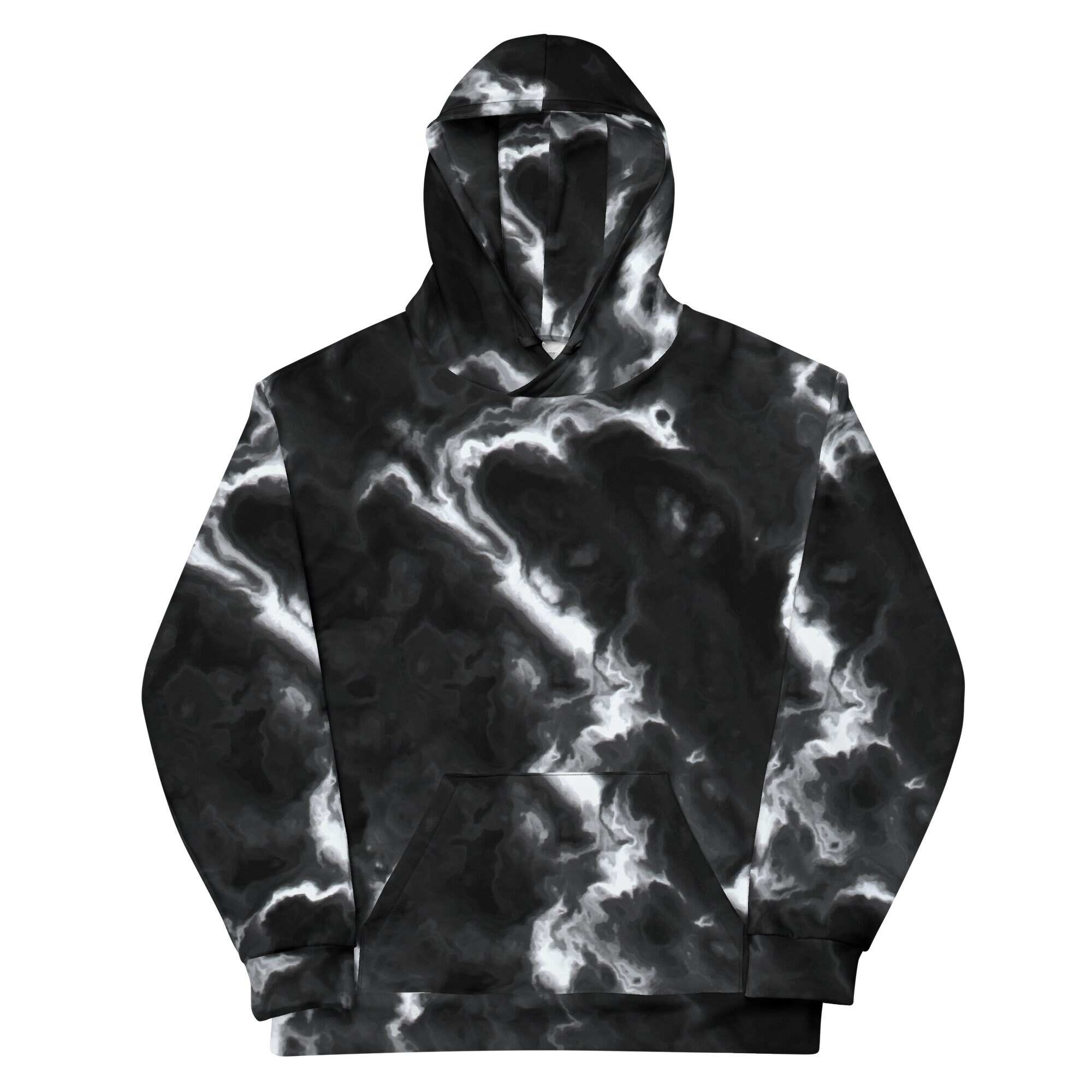 Pink Marble Pattern Print Women Pullover Hoodie
