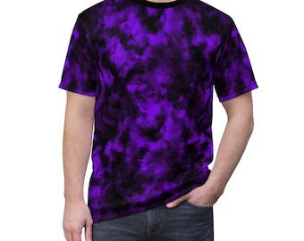 Mist of True Instincts - Camiseta unisex de corte y costura: camiseta de poliéster - humo morado y negro