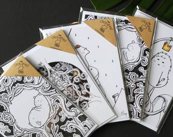 Koop 4 krijg 1 GRATIS! - Wenskaart Set - Blanco Kaart - Magisch - Sprookje - Kinderkamer - Ontwerp