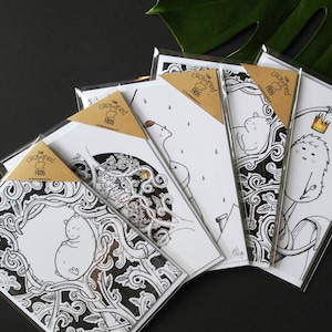 Kaufe 4 bekommen 1 GRATIS! - Grußkarten-Set - Blankokarte - Zauberhaft - Märchen - Kinderzimmer - Design
