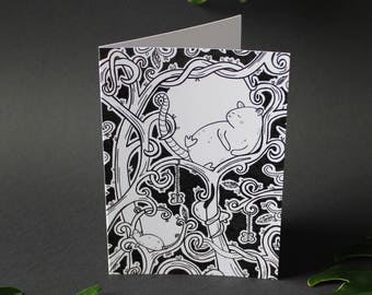 Slapen in het bos - wenskaart - lege kaart - magische - Fairytale - kwekerij - ontwerp