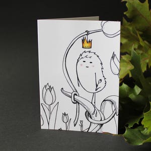 Casi coronado - tarjeta de felicitación - tarjeta en blanco - mágico - cuento de hadas - vivero - tulipanes - holandés - diseño