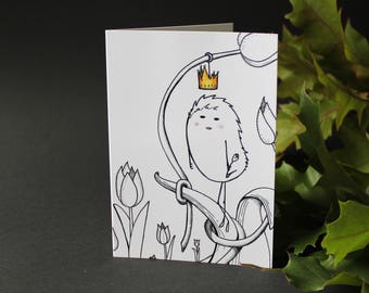 Bijna gekroond - wenskaart - lege kaart - magische - sprookje - kwekerij - tulpen - Nederlands - Design