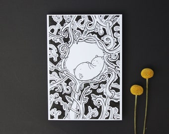 Slapen weinig beest - hoge kwaliteit Art Print - Wall Art - magische - sprookje