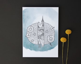 Stad van Flora - Hoogwaardige Kunstdruk - Kunst aan de muur - Magisch - Sprookje