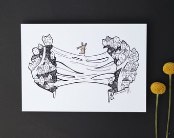 Verdeeld - hoge kwaliteit Art Print - Wall Art - magische - sprookje - Kinder illustratie