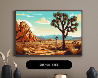 Parc national de Joshua Tree - Impression numérique - Décoration murale inspirée de la nature - Téléchargement instantané d'art