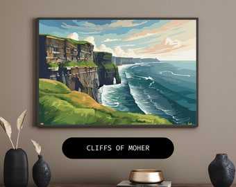 Cliffs of Moher DIGITAL Print - Paysage irlandais authentique - Art de décoration murale unique - Téléchargement instantané de haute qualité