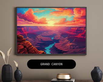 Impression numérique du Grand Canyon | Haute résolution | Art mural nature | Paysage emblématique du parc national | Cadeau parfait pour la décoration de la maison.