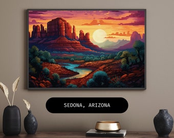 Sedona Arizona DIGITAL Print - Superbe oeuvre de paysage désertique pour la décoration intérieure
